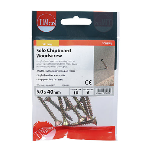 TIMCO Solo Countersunk Gold Woodscrews — Trade Pack