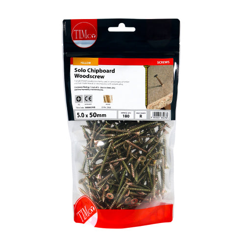 TIMCO Solo Countersunk Gold Woodscrews — Bag