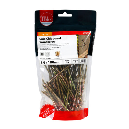 TIMCO Solo Countersunk Gold Woodscrews — Bag