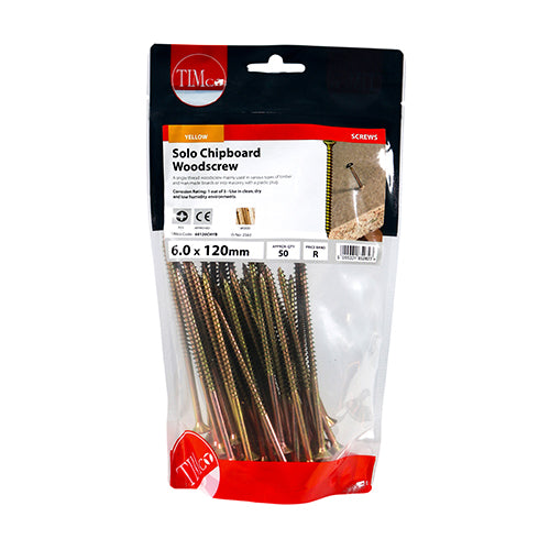 TIMCO Solo Countersunk Gold Woodscrews — Bag