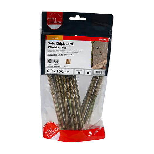TIMCO Solo Countersunk Gold Woodscrews — Bag