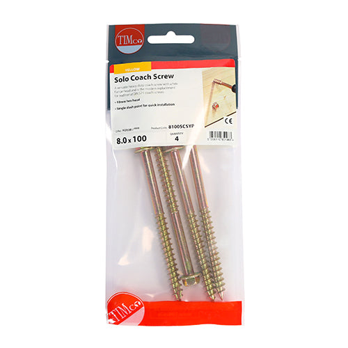 TIMCO Solo Advanced Hex Head Gold Coach Woodscrews — Trade Pack