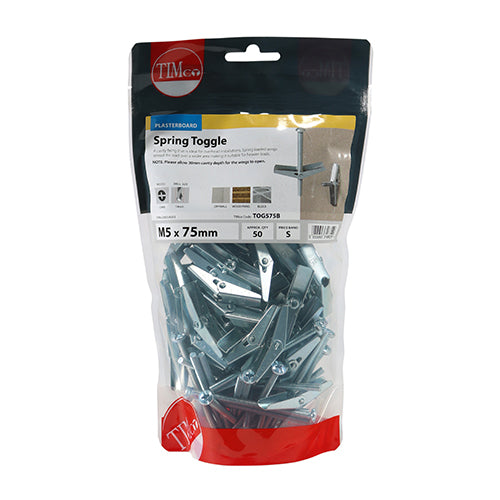 TIMCO Spring Toggle Cavity Anchors Silver - M3 x 50