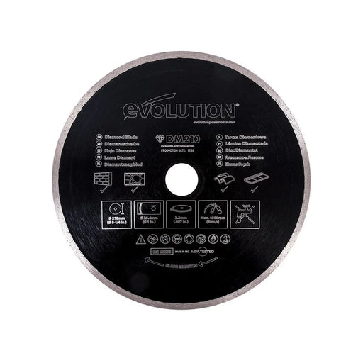 Evolution - Diamond Blade, Continuous Rim 210 x 25.4mm