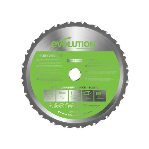 Evolution - FURY® Multi-Purpose TCT Circular Saw Blade 255 x 25.4mm x 24T