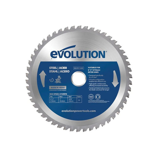 Evolution - Mild Steel Cutting Mitre Saw Blade 210 x 25.4mm x 50T