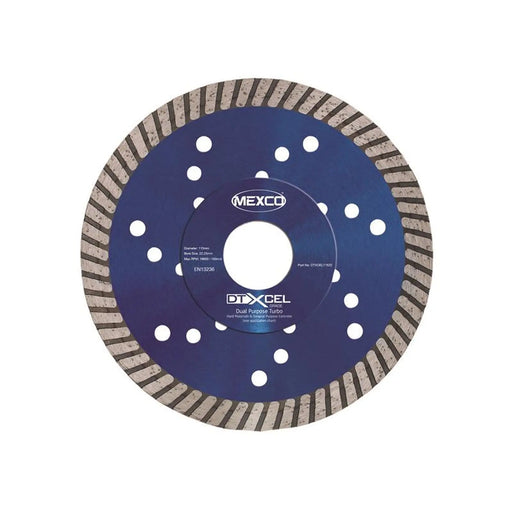 MEXCO - XCEL Grade Dual Purpose Turbo Diamond Blade 115 x 22mm