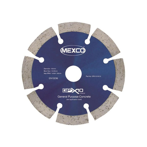 MEXCO - GPX10 Concrete Diamond Blade 105 x 16mm
