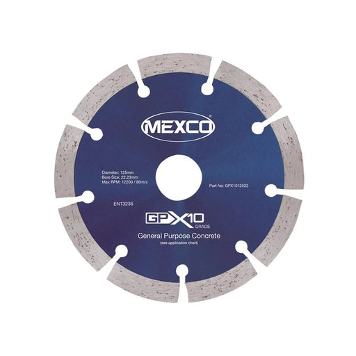 MEXCO - GPX10 Concrete Diamond Blade 125 x 22mm