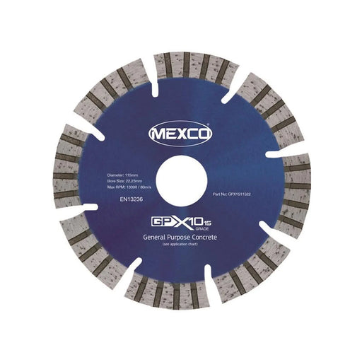 MEXCO - GPX10-15 Concrete Diamond Blade 115 x 22mm
