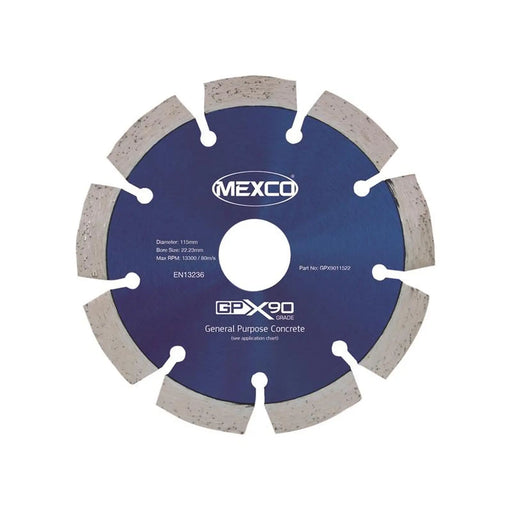 MEXCO - GPX90 Concrete Diamond Blade 115 x 22mm