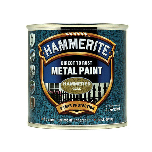Hammerite Direct To Metal Hammered Gold 250ml