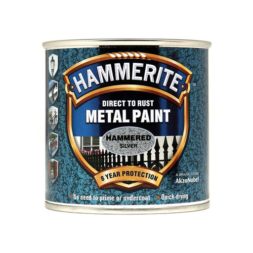 Hammerite Direct To Metal Hammered Silver 250ml
