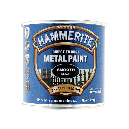 Hammerite Direct To Metal Smooth Black 250ml