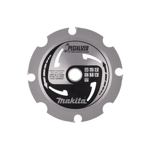 Makita B-33685 Specialized Blade for Fibre Cement Board 165 x 20mm x 4T