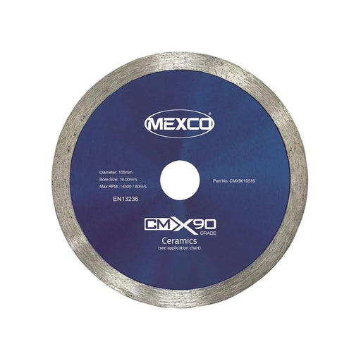 MEXCO X90 Grade Ceramic Materials Diamond Blade 105 x 16mm