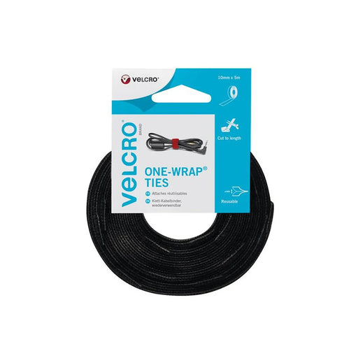 VELCRO® Brand Reusable Ties 10mm x 5m Black 60253