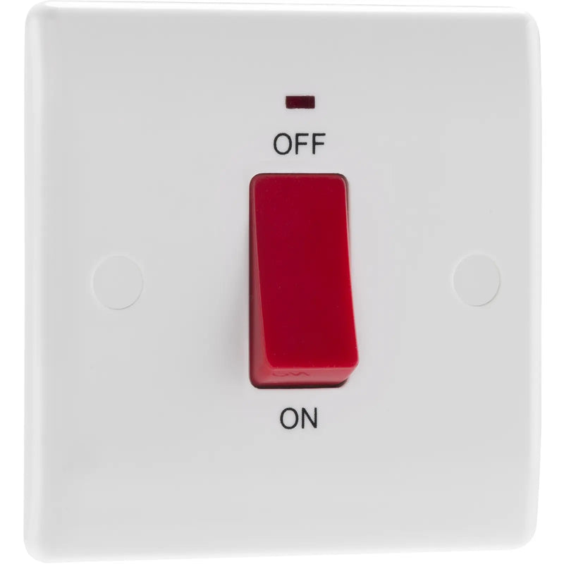 BG Electrical 800 Series - 45A, double pole, single plate, with indicator