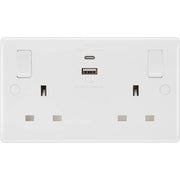 BG Electrical 800 Series - Double switched single pole, with USB A + C (22W)