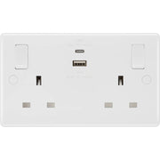 BG Electrical 800 Series - Double switched single pole, with USB A + C (45W)