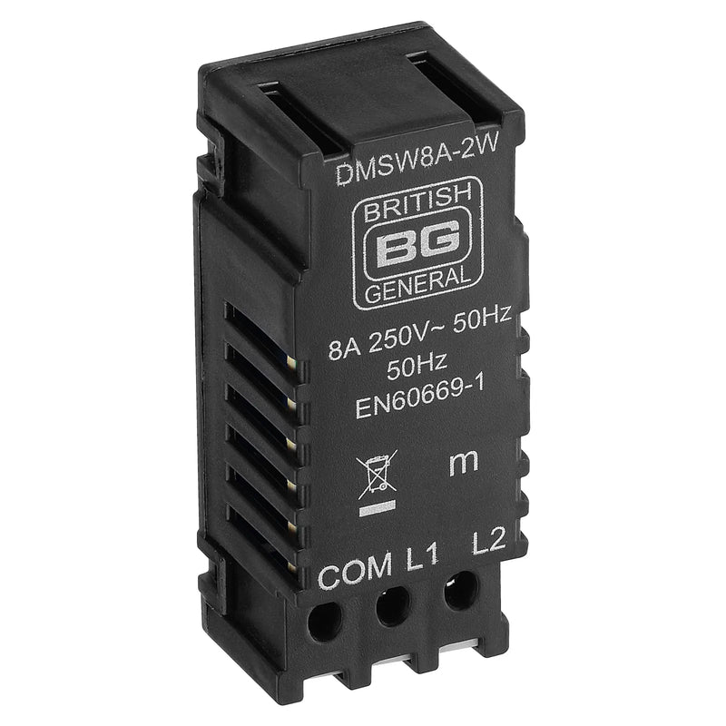 BG Electrical 800 Series - 2 way push on/off switch, dummy dimmer, 8A