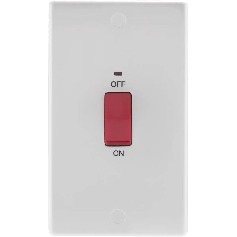 BG Electrical 800 Series - 45A double pole, large plate, with indicator