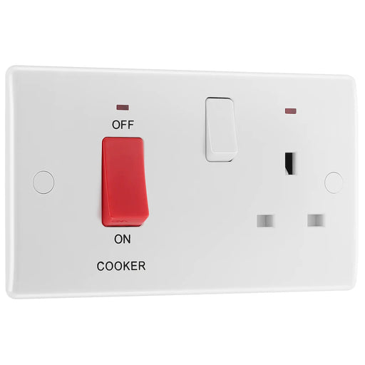 BG Electrical 800 Series - 45A double pole, with switched socket and indicators