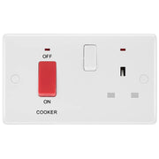 BG Electrical 800 Series - 45A double pole, with switched socket and indicators
