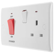 BG Electrical 800 Series - 45A double pole, with switched socket and indicators