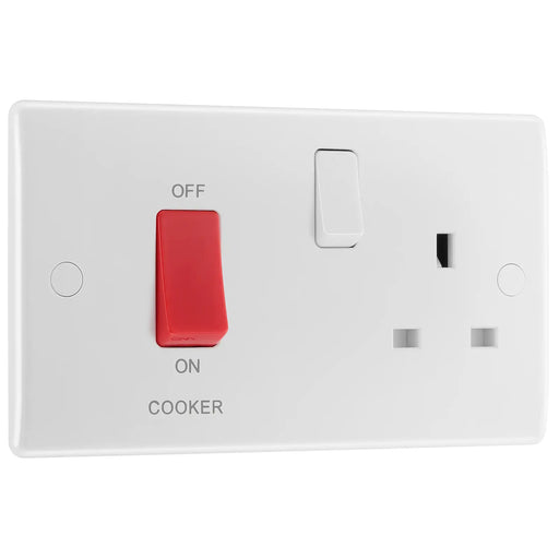 BG Electrical 800 Series - 45A double pole, with switched socket