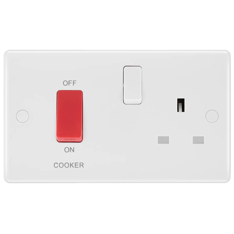 BG Electrical 800 Series - 45A double pole, with switched socket