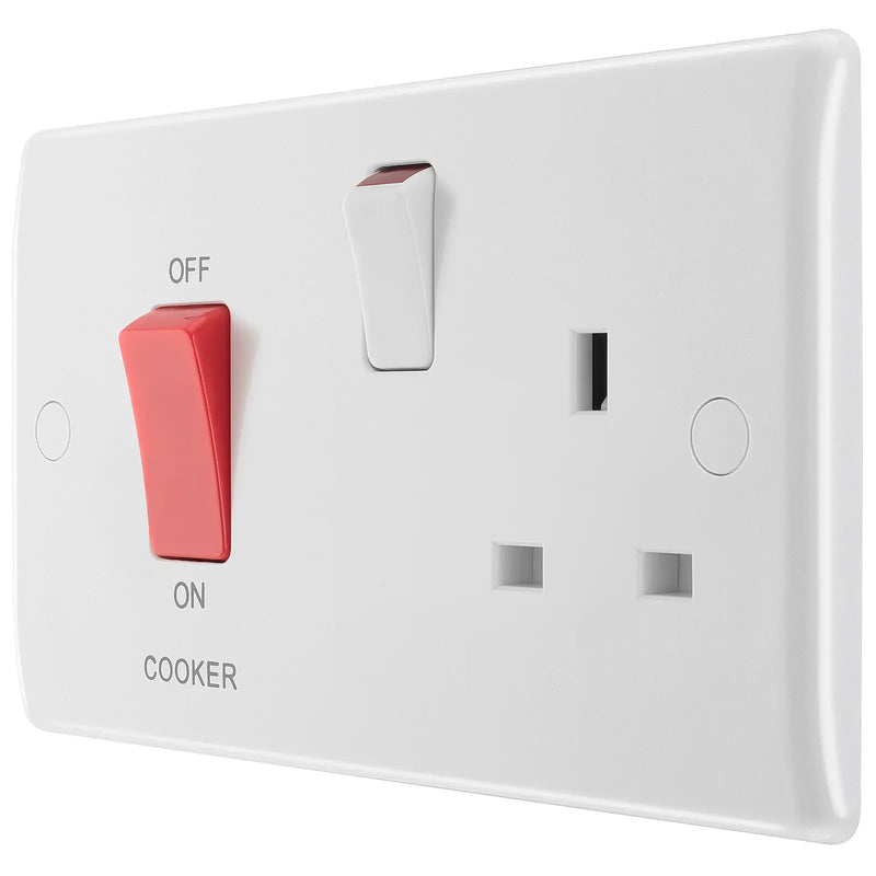 BG Electrical 800 Series - 45A double pole, with switched socket