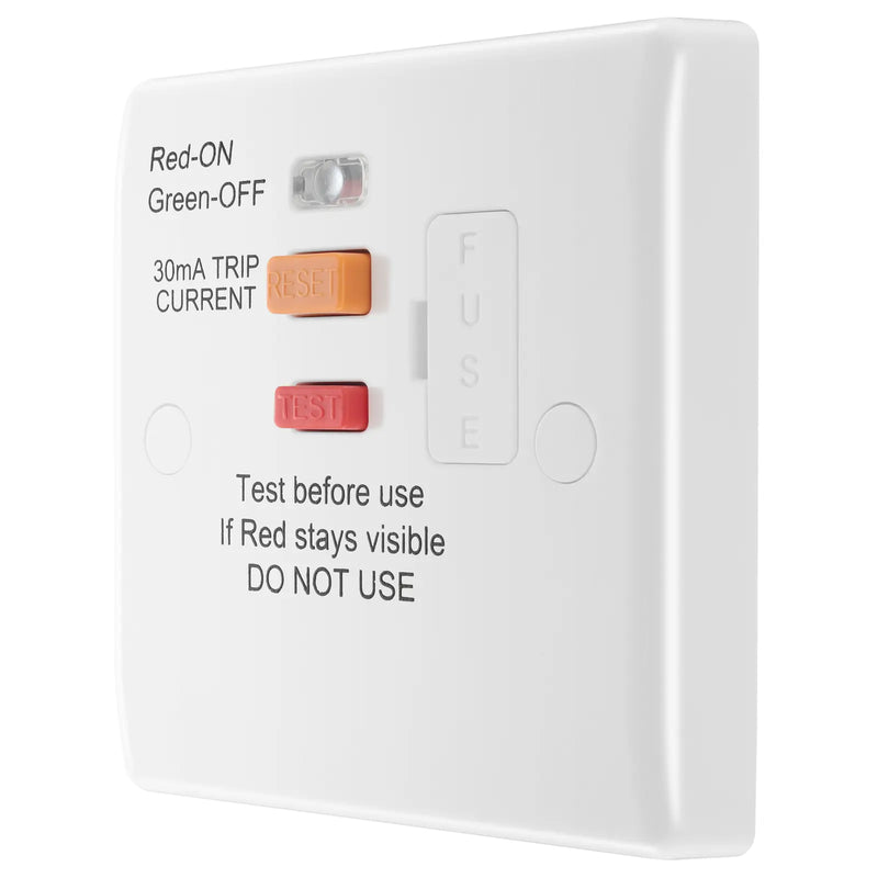 BG Electrical 800 Series - Fused unswitched,with Type A RCD and flex outlet