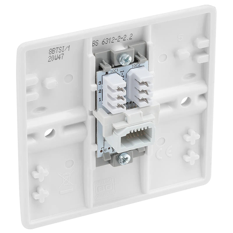 BG Electrical 800 Series - Single, telephone socket, secondary (IDC)