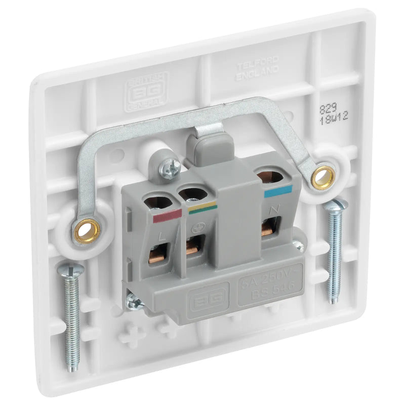 BG Electrical 800 Series - 5A, Single, unswitched, round pin