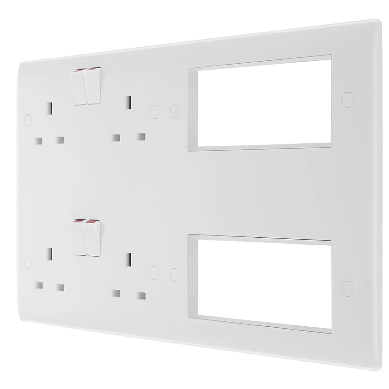 BG Electrical 800 Series - 2 x double, switched, douple pole, 8 Euro Module