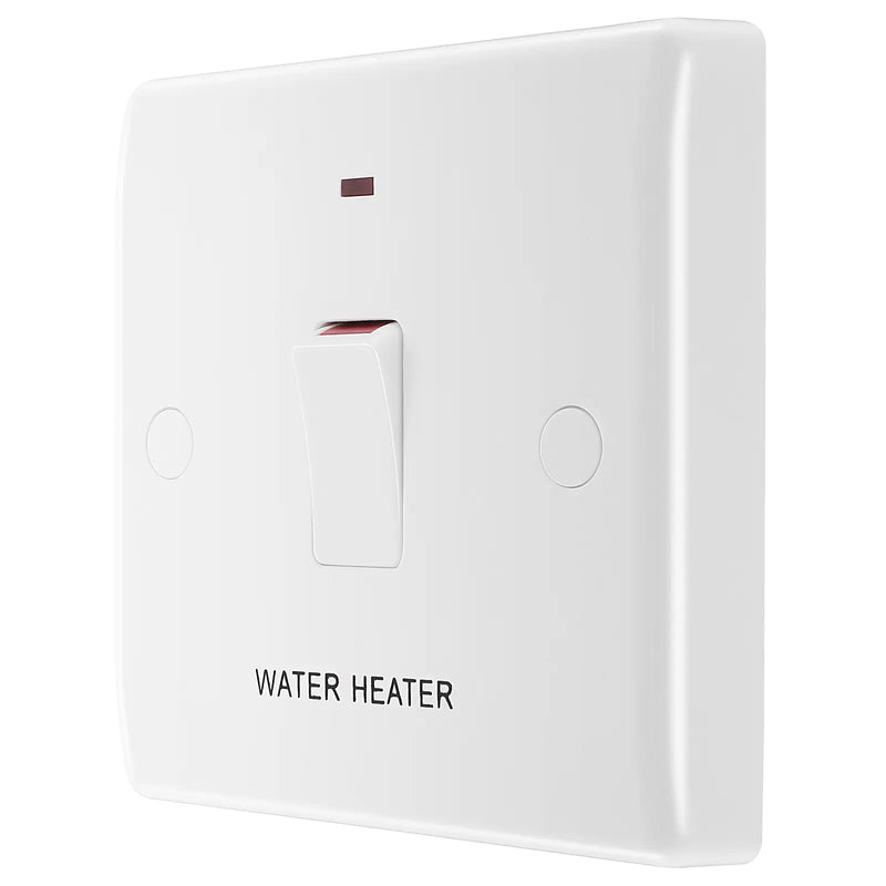 BG Electrical 800 Series - 20A, double pole, marked "water heater", with indicator and flex outlet