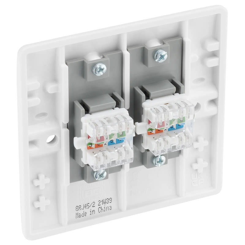BG Electrical 800 Series - Double, RJ45 data socket (screw)