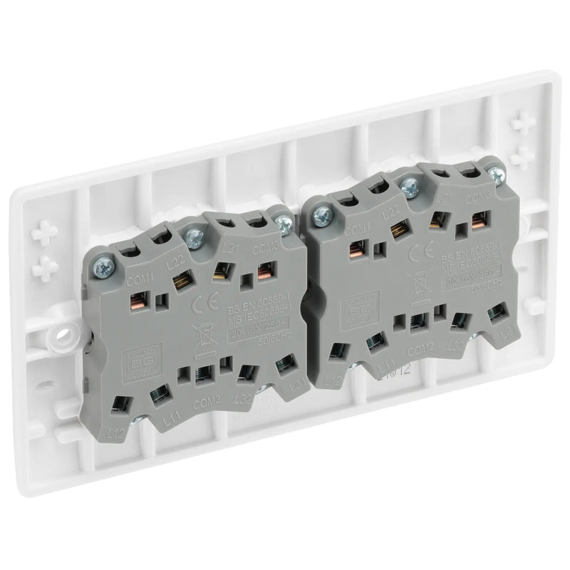 BG Electrical 800 Series - 6 gang, 2 way switch