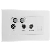BG Electrical 800 Series - Quadplex, 2 x sat, BT outlet and co-ax returned - screened