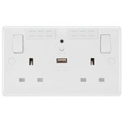 BG Electrical 800 Series - Double, switched, single pole, Wi-Fi Extender, with USB A