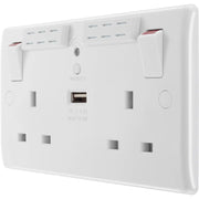 BG Electrical 800 Series - Double, switched, single pole, Wi-Fi Extender, with USB A
