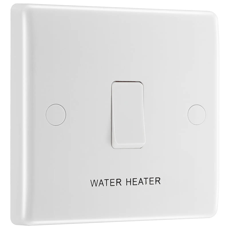 BG Electrical 800 Series - 20A, double pole, marked "water heater", with flex outlet