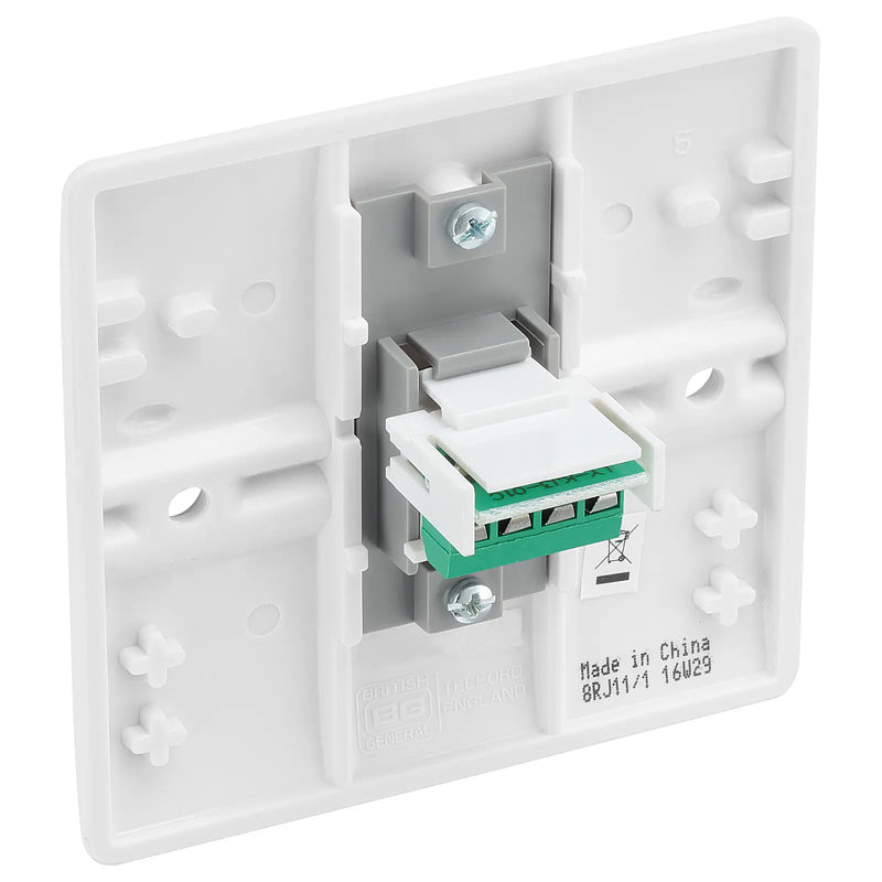 BG Electrical 800 Series - Single, RJ11 telephone socket (screw)