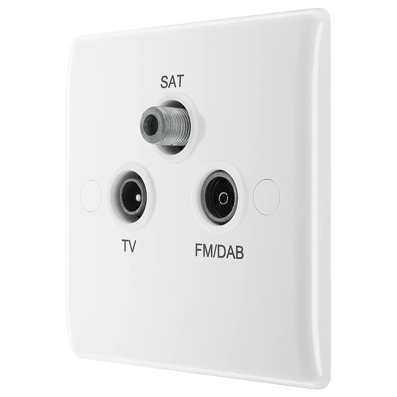 BG Electrical 800 Series - Triple TV/FM/SAT triplex - screened