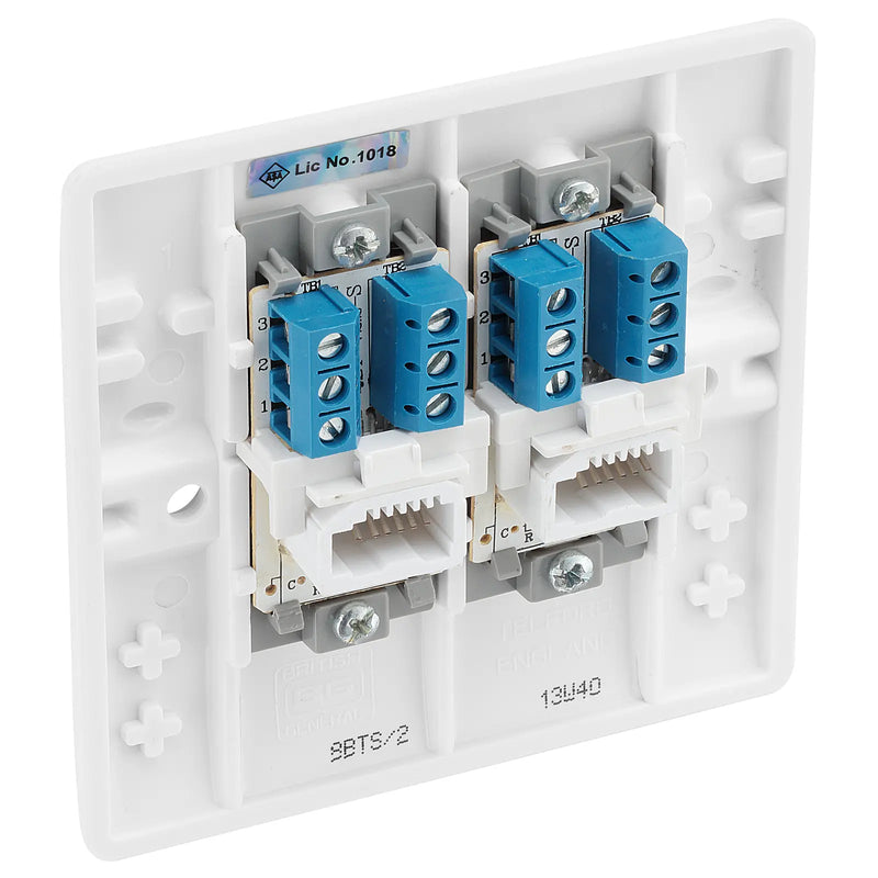 BG Electrical 800 Series - Double, telephone socket, secondary (screw)