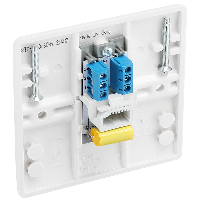 BG Electrical 800 Series - Single, telephone socket, master (screw)