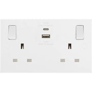 BG Electrical 900 Series - Double switched single pole, with USB A + C (22W)