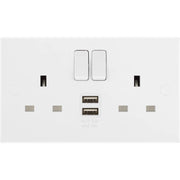 BG Electrical 900 Series - Double switched single pole, with 2 x USB A (12W)