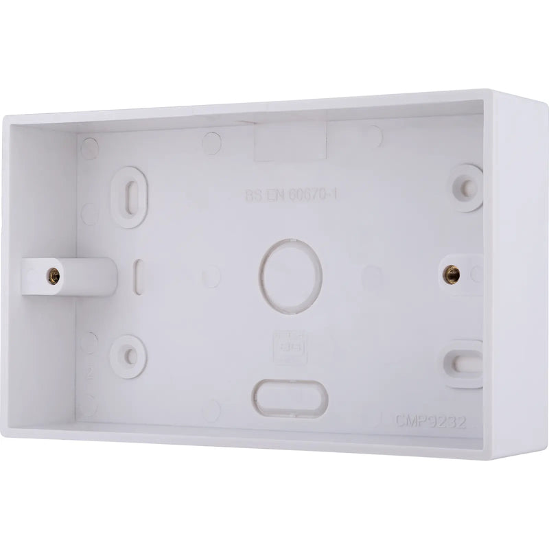 BG Electrical 900 Series - PVC Square Surface Box, Double, 32mm